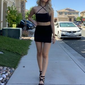 Body con black 2 piece set